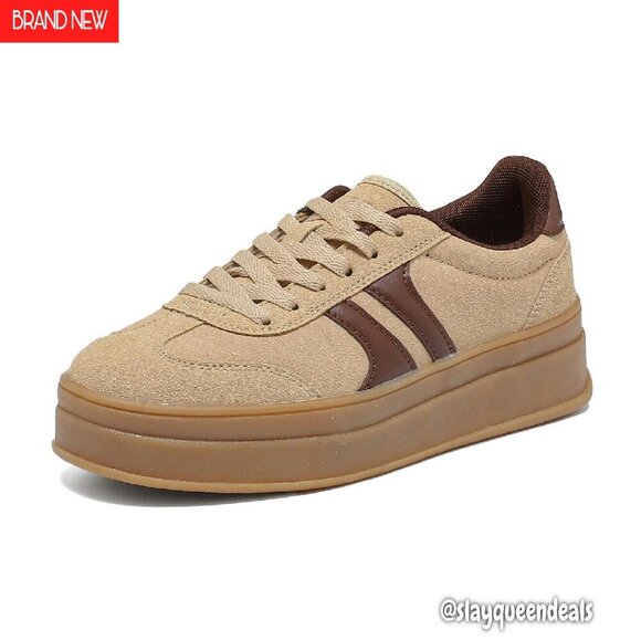 Shoes - Thick Platform Sneakers Women's Size 6-11 Lace-Up Walking Shoes